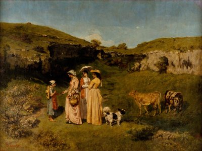 Young Ladies of the Village by Gustave Courbet